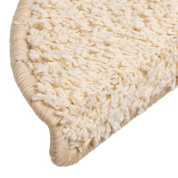 Tapetes de escadas 10 pcs 56x17x3 cm cor creme - Image 6