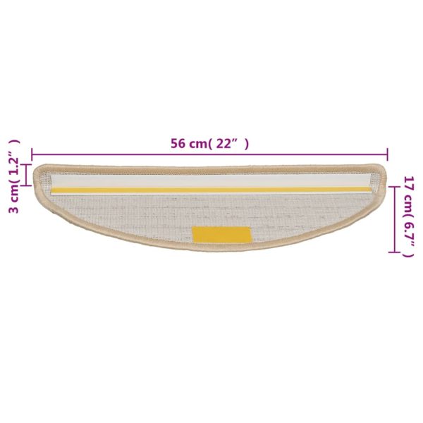 Tapetes de escadas 10 pcs 56x17x3 cm cor creme - Image 8
