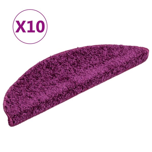 Tapetes de escadas 10 pcs 56x17x3 cm violeta - Image 2
