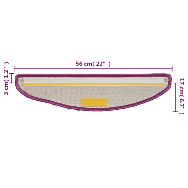 Tapetes de escadas 10 pcs 56x17x3 cm violeta - Image 8