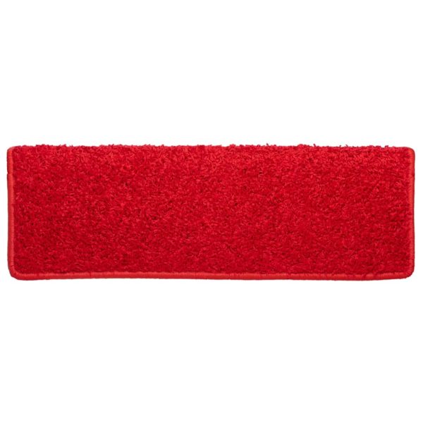 Tapetes de escadas 10 pcs 65x21x4 cm vermelho - Image 4