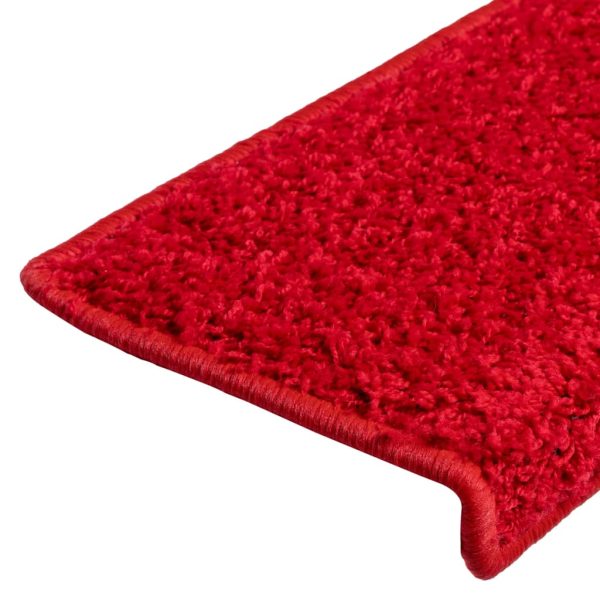 Tapetes de escadas 10 pcs 65x21x4 cm vermelho - Image 7