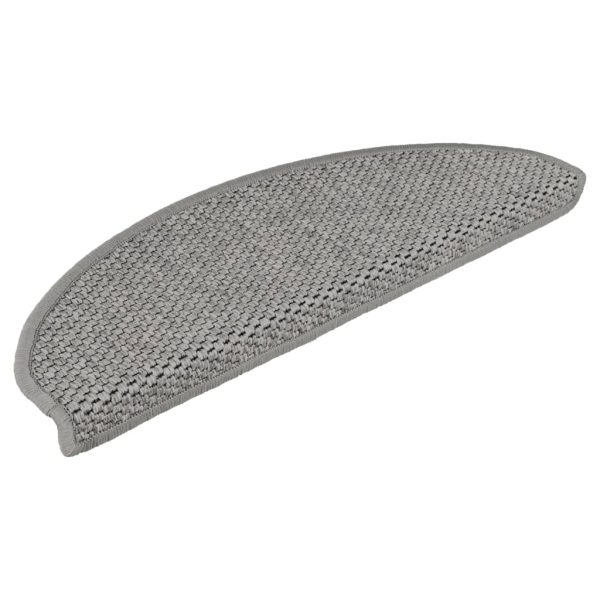 Tapetes escada adesivos aspeto sisal 15pcs 65x21x4 cinza-acast. - Image 2