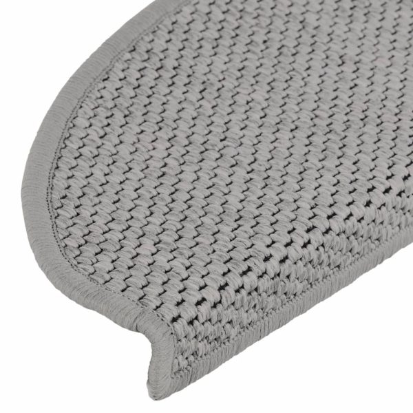 Tapetes escada adesivos aspeto sisal 15pcs 65x21x4 cinza-acast. - Image 6