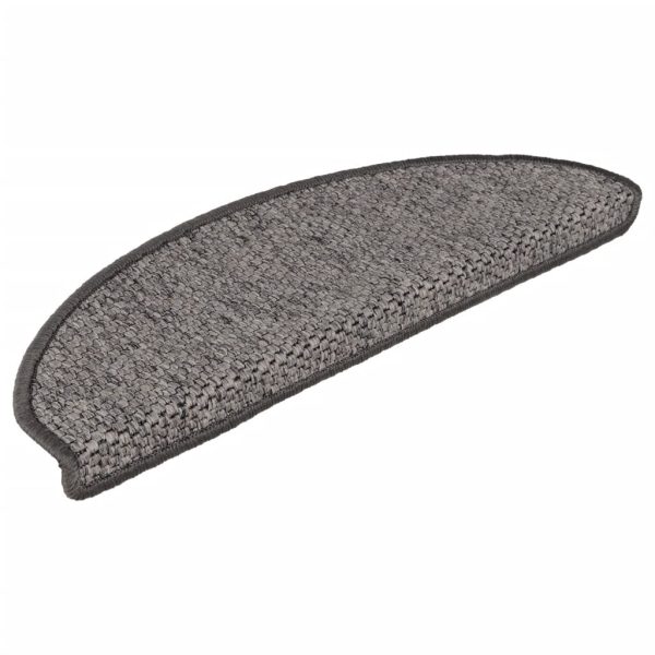 Tapetes escada adesivos aspeto sisal 15pcs 65x21x4 cm antracite - Image 3