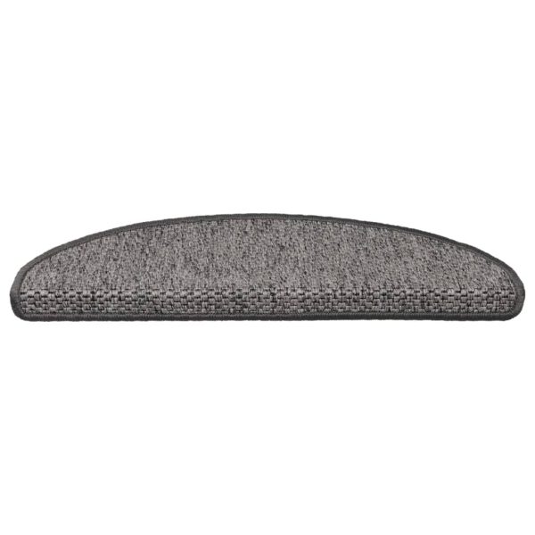 Tapetes escada adesivos aspeto sisal 15pcs 65x21x4 cm antracite - Image 4
