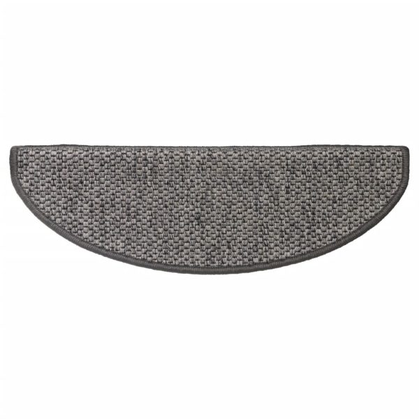 Tapetes escada adesivos aspeto sisal 15pcs 65x21x4 cm antracite - Image 6