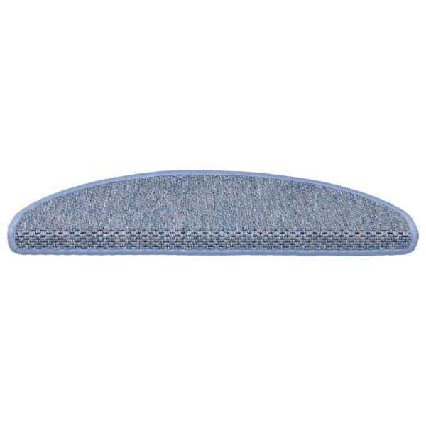 Tapetes escada adesivos aspeto sisal 15 pcs 65x21x4 cm azul - Image 4