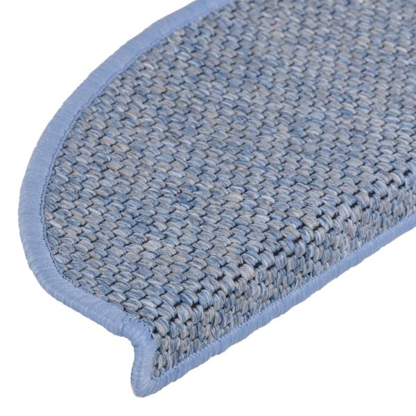 Tapetes escada adesivos aspeto sisal 15 pcs 65x21x4 cm azul - Image 7