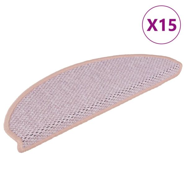 Tapetes escada adesivos aspeto sisal 15 pcs 65x21x4 cm vermelho - Image 2