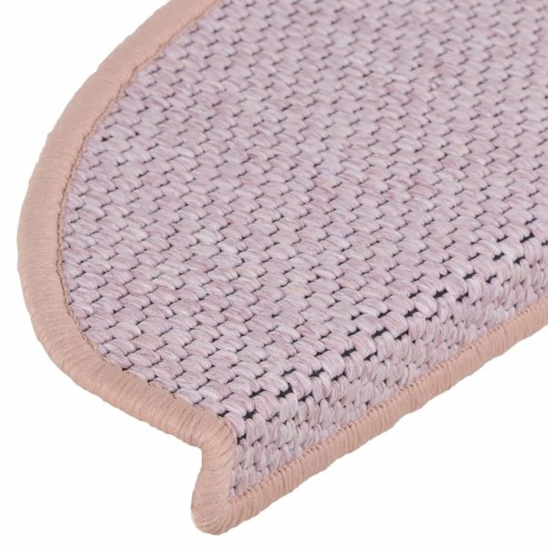 Tapetes escada adesivos aspeto sisal 15 pcs 65x21x4 cm vermelho - Image 7