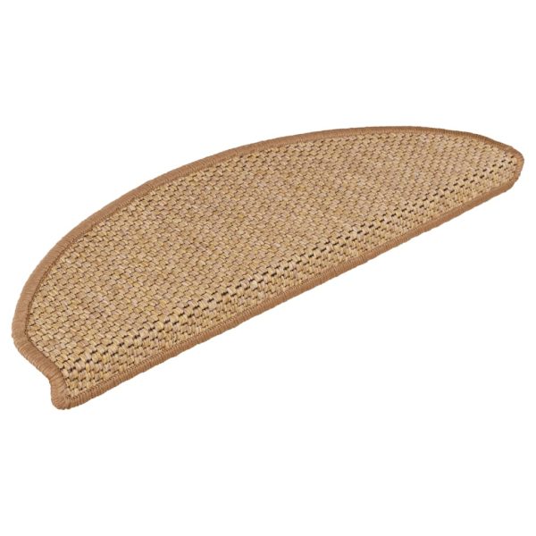 Tapetes escada adesivos aspeto sisal 15 pcs 65x21x4 cm laranja - Image 2