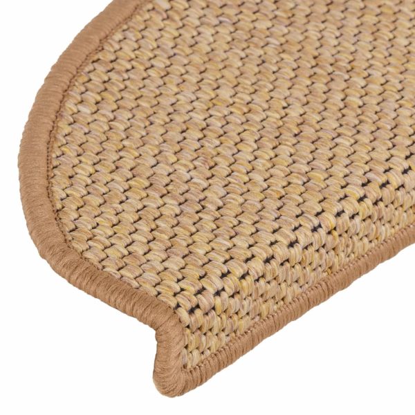 Tapetes escada adesivos aspeto sisal 15 pcs 65x21x4 cm laranja - Image 6