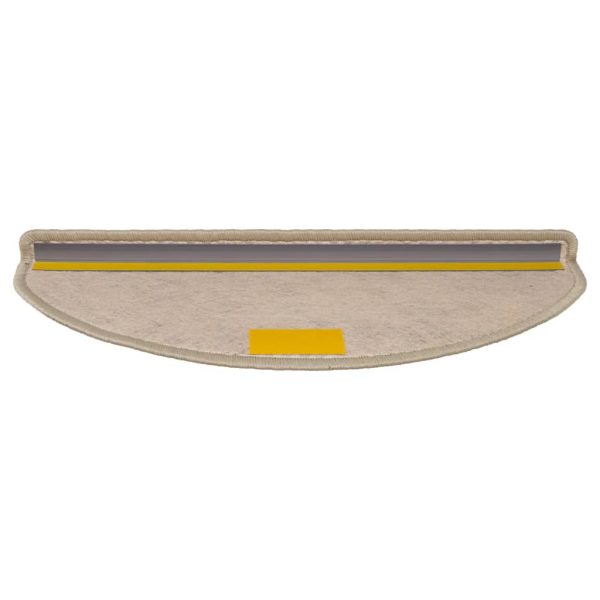 Tapetes escada adesivos aspeto sisal 15pcs 65x21x4 bege-escuro - Image 4