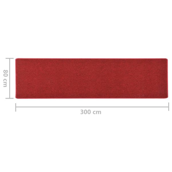 vidaXL Tapete/passadeira 80x300 cm vermelho - Image 7