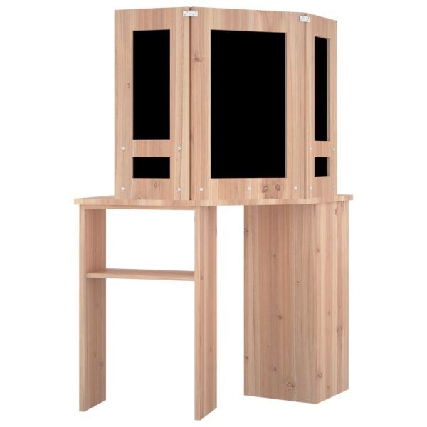 Toucador de canto com LED 111x54x141,5 cm carvalho - Image 5