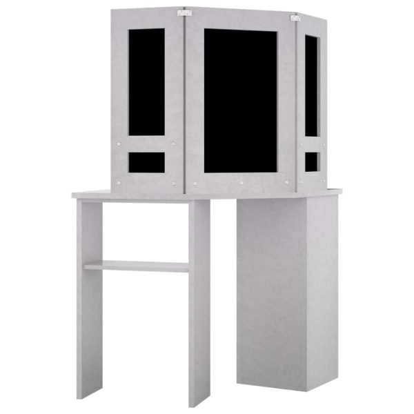 Toucador de canto com LED 111x54x141,5 cm cinzento cimento - Image 5