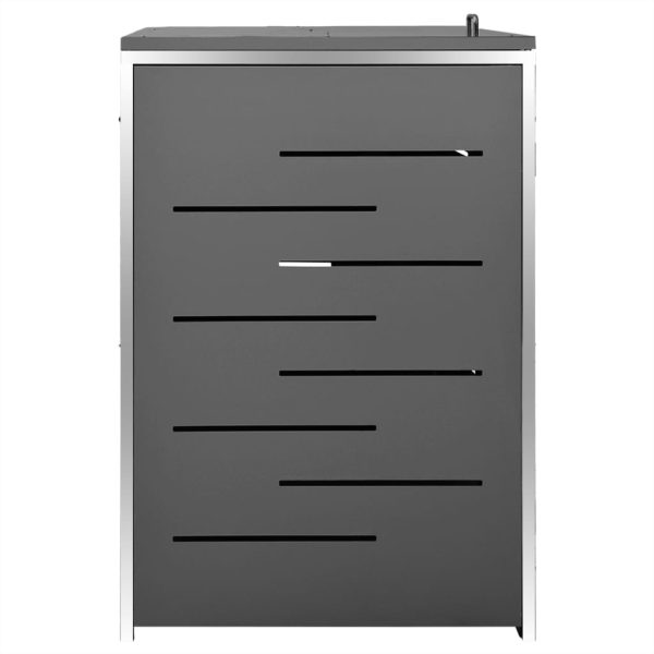 Abrigo triplo para caixotes do lixo 207x77,5x112,5 cm aço inox - Image 6