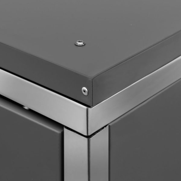 Abrigo triplo para caixotes do lixo 207x77,5x112,5 cm aço inox - Image 11