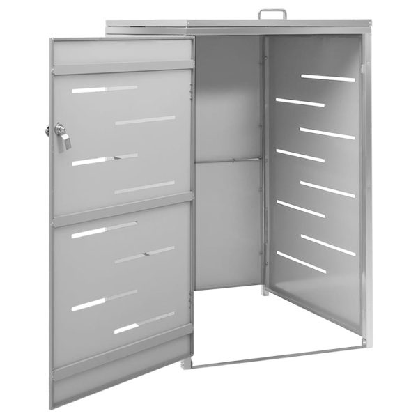 Abrigo para caixote do lixo 69x77,5x112,5 cm aço inoxidável - Image 4