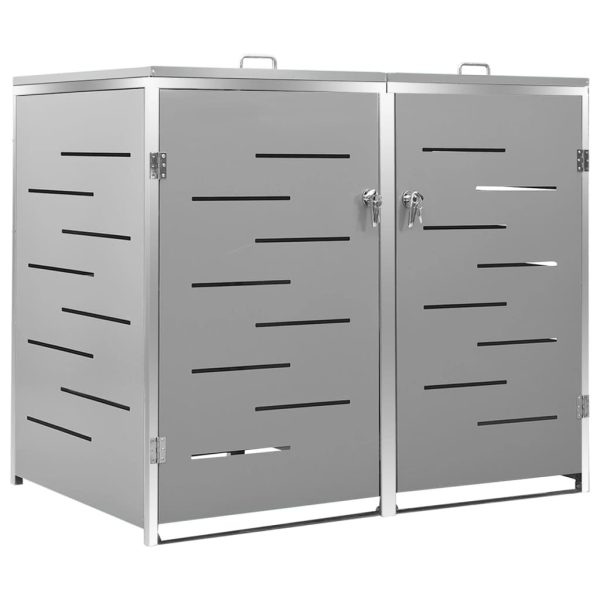 Abrigo duplo para caixote do lixo 138x77,5x112,5 cm aço inox - Image 2