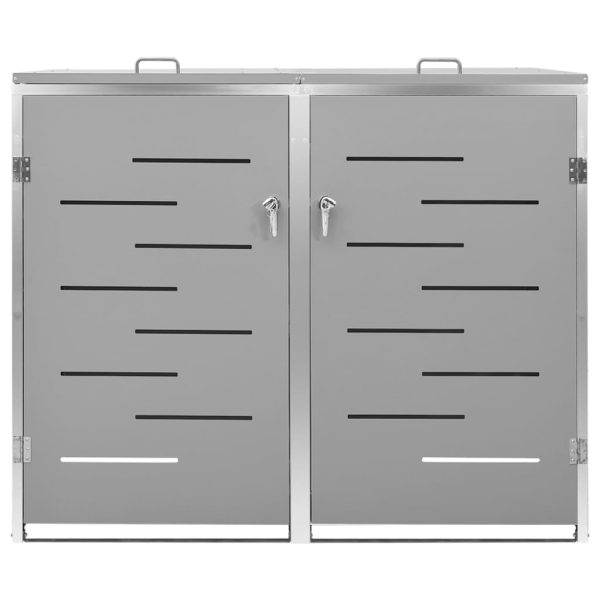 Abrigo duplo para caixote do lixo 138x77,5x112,5 cm aço inox - Image 3