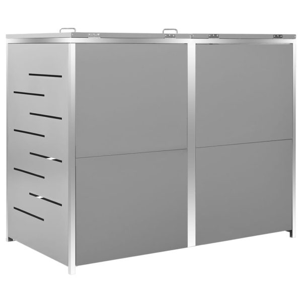 Abrigo duplo para caixote do lixo 138x77,5x112,5 cm aço inox - Image 4