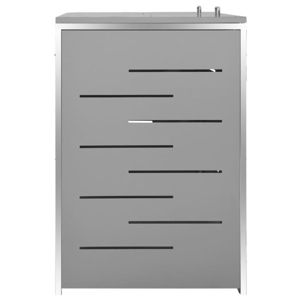 Abrigo duplo para caixote do lixo 138x77,5x112,5 cm aço inox - Image 5