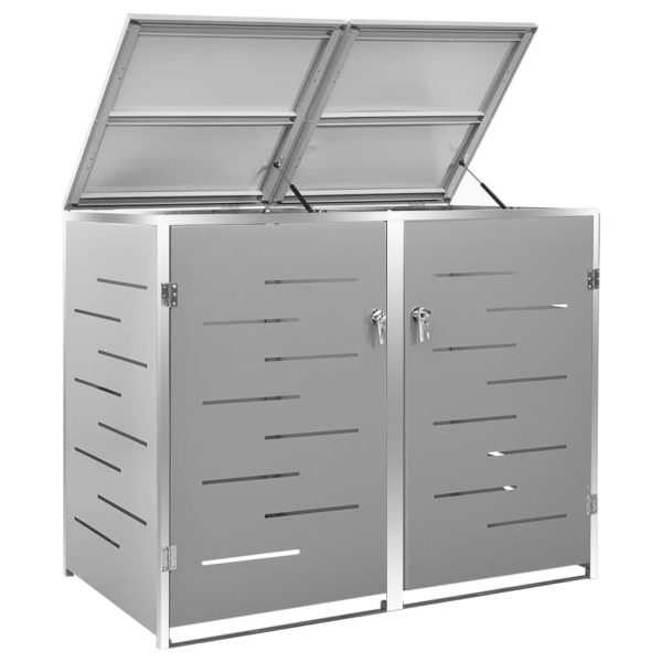 Abrigo duplo para caixote do lixo 138x77,5x112,5 cm aço inox - Image 6