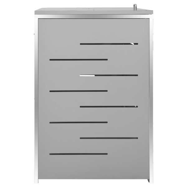 Abrigo triplo para caixotes do lixo 207x77,5x112,5 cm aço inox - Image 6