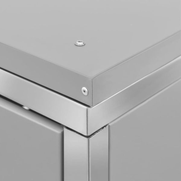 Abrigo triplo para caixotes do lixo 207x77,5x112,5 cm aço inox - Image 10