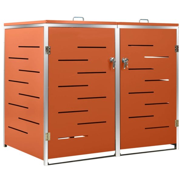 Abrigo duplo para caixote do lixo 138x77,5x112,5 cm aço inox - Image 2
