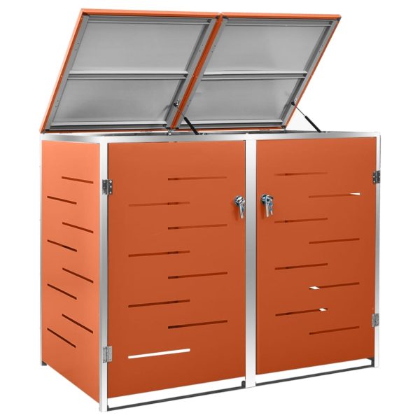 Abrigo duplo para caixote do lixo 138x77,5x112,5 cm aço inox - Image 6