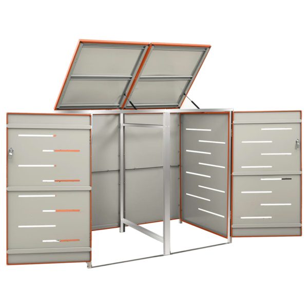Abrigo duplo para caixote do lixo 138x77,5x112,5 cm aço inox - Image 7