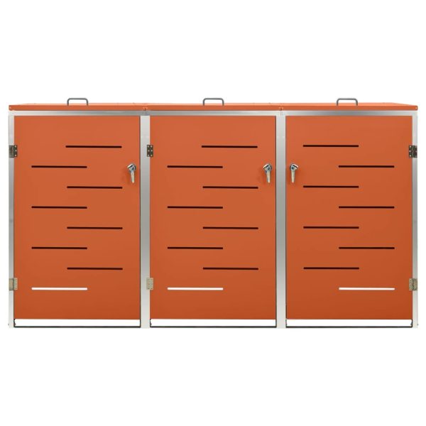 Abrigo triplo para caixotes do lixo 207x77,5x112,5 cm aço inox - Image 5
