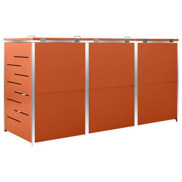 Abrigo triplo para caixotes do lixo 207x77,5x112,5 cm aço inox - Image 7
