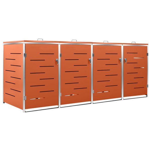Abrigo quádruplo para caixotes do lixo 276,5x77,5x112,5 cm aço - Image 2