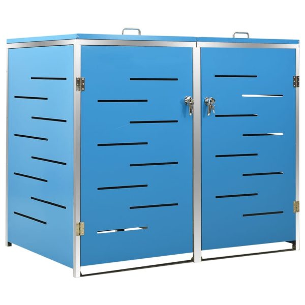 Abrigo duplo para caixote do lixo 138x77,5x112,5 cm aço inox - Image 2