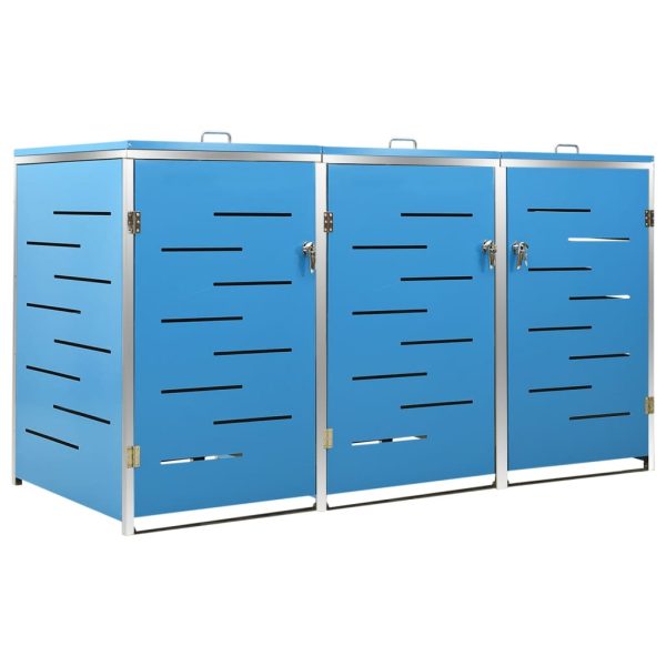 Abrigo triplo para caixotes do lixo 207x77,5x112,5 cm aço inox - Image 2