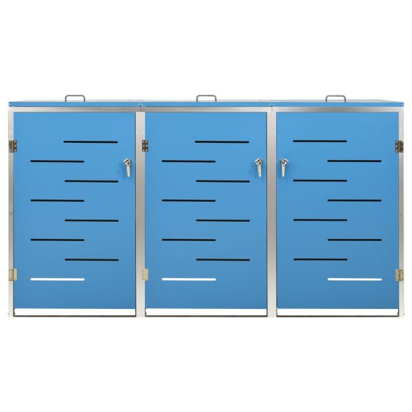 Abrigo triplo para caixotes do lixo 207x77,5x112,5 cm aço inox - Image 5
