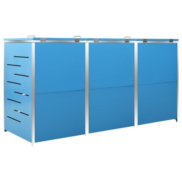 Abrigo triplo para caixotes do lixo 207x77,5x112,5 cm aço inox - Image 7