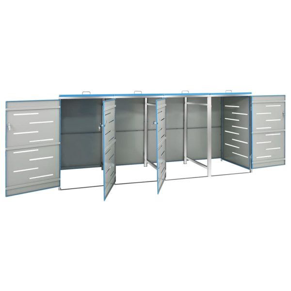 Abrigo quádruplo para caixotes do lixo 276,5x77,5x112,5 cm aço - Image 4