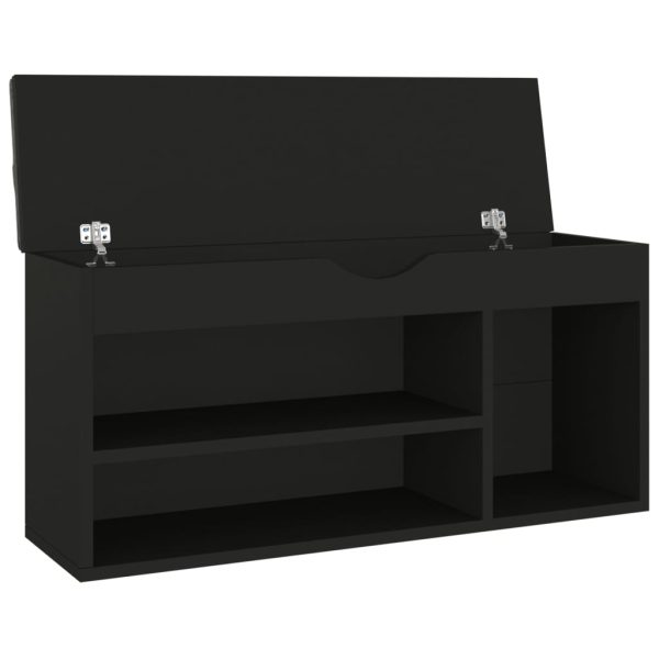 Banco sapateira c/ almofadão contraplacado 104x30x49 cm preto - Image 4