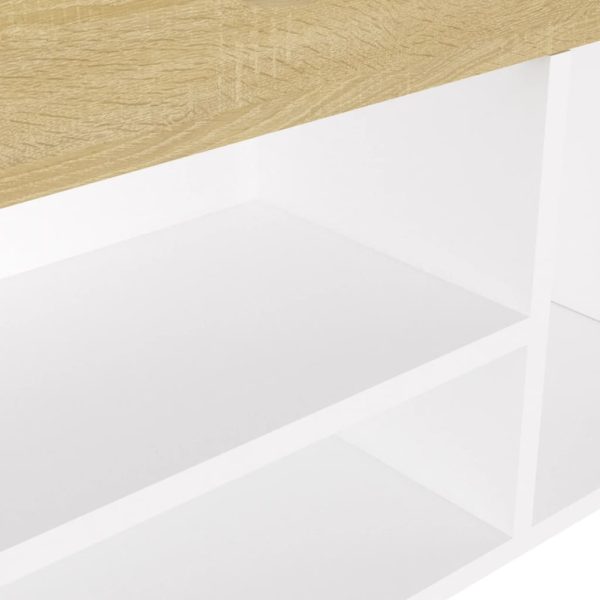 Banco sapateira + almofadão 104x30x49 cm contrap. branco/sonoma - Image 7