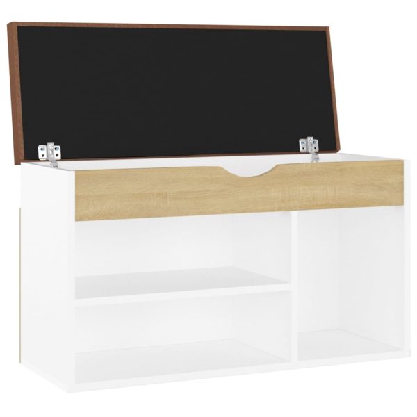 Banco sapateira + almofadão 80x30x47cm contrap. branco/sonoma - Image 4