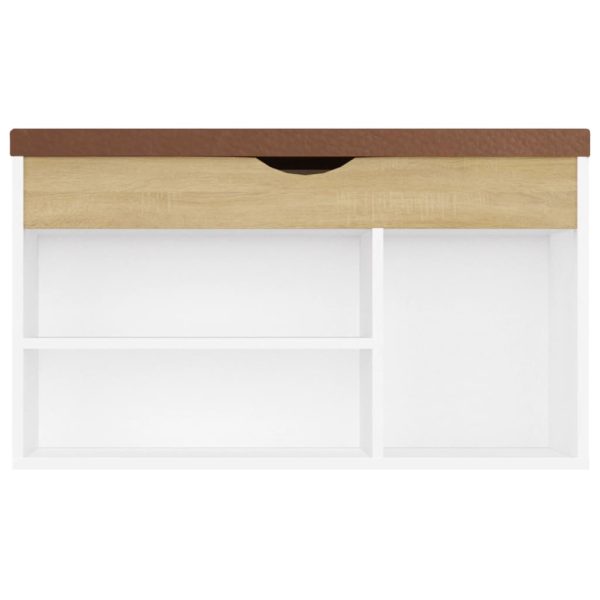Banco sapateira + almofadão 80x30x47cm contrap. branco/sonoma - Image 5