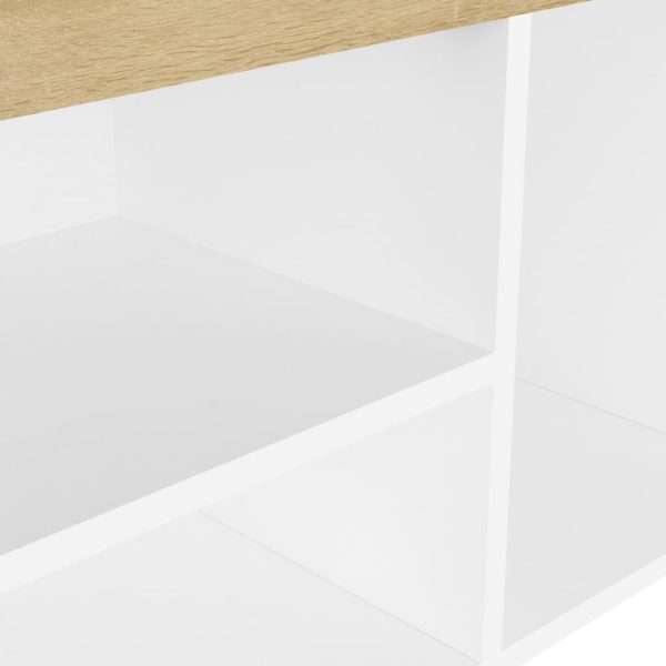 Banco sapateira + almofadão 80x30x47cm contrap. branco/sonoma - Image 7