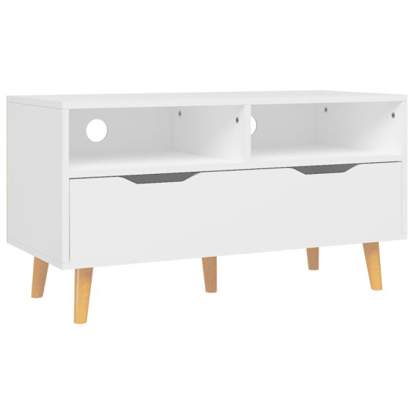 Móvel de TV 90x40x48,5 cm contraplacado branco - Image 2