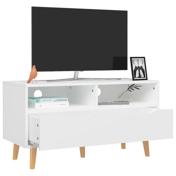 Móvel de TV 90x40x48,5 cm contraplacado branco - Image 3