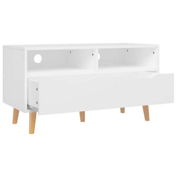 Móvel de TV 90x40x48,5 cm contraplacado branco - Image 4